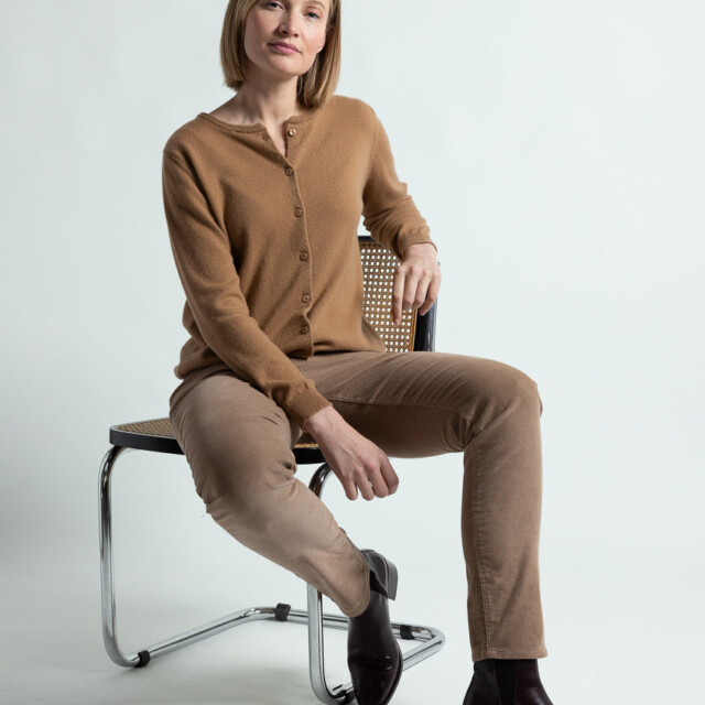 Maison Solfin - Cardigan femme en cachemire beige cuivre – 50