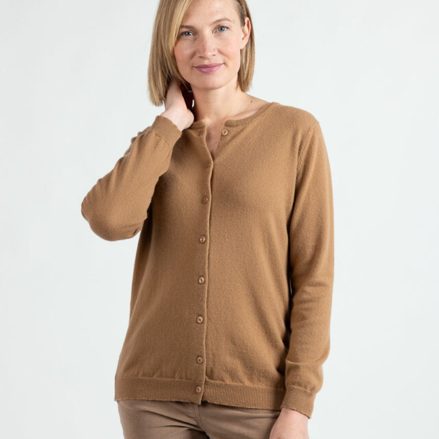 Maison Solfin - Cardigan femme en cachemire beige cuivre – 50
