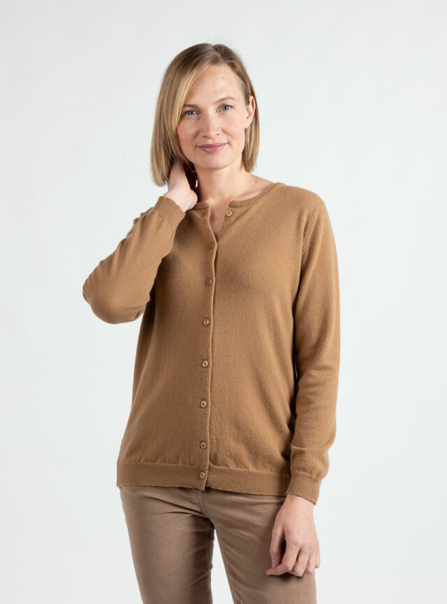 Maison Solfin - Cardigan femme en cachemire beige cuivre – 50