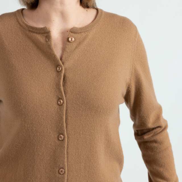 Maison Solfin - Cardigan femme en cachemire beige cuivre – 50