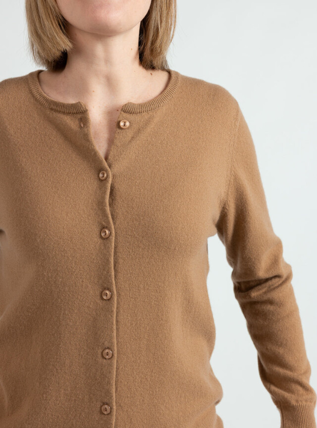 Maison Solfin - Cardigan femme en cachemire beige cuivre – 50
