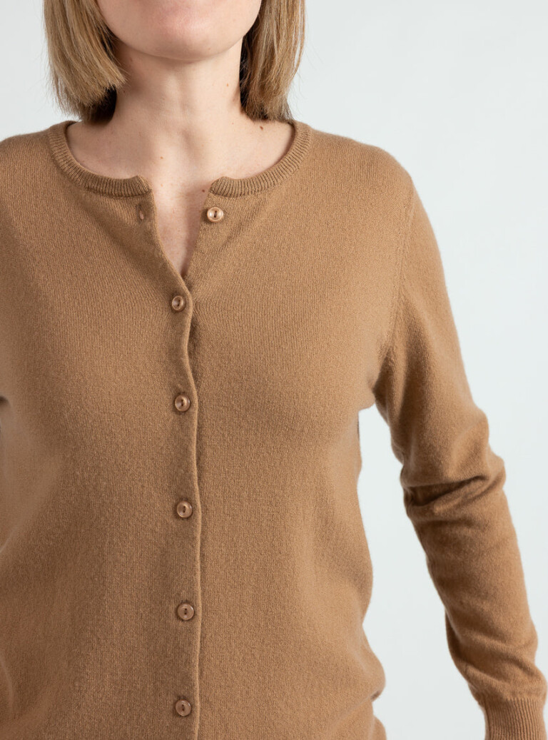 Maison Solfin - Cardigan femme en cachemire beige cuivre – 50