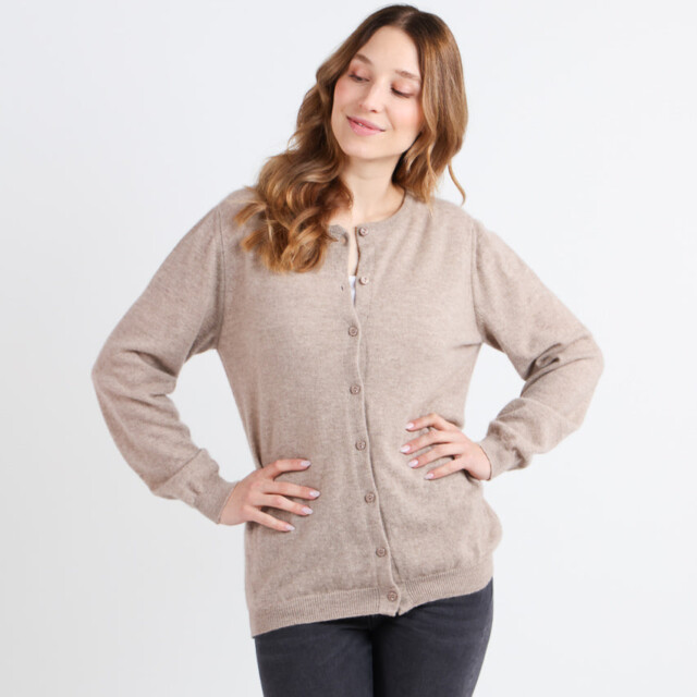 Maison Solfin - Cardigan femme en cachemire beige taupe – 50