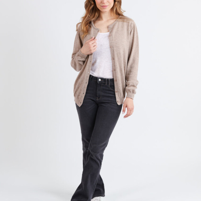 Maison Solfin - Cardigan femme en cachemire beige taupe – 50