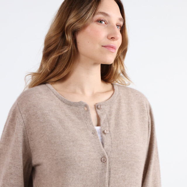Maison Solfin - Cardigan femme en cachemire beige taupe – 50