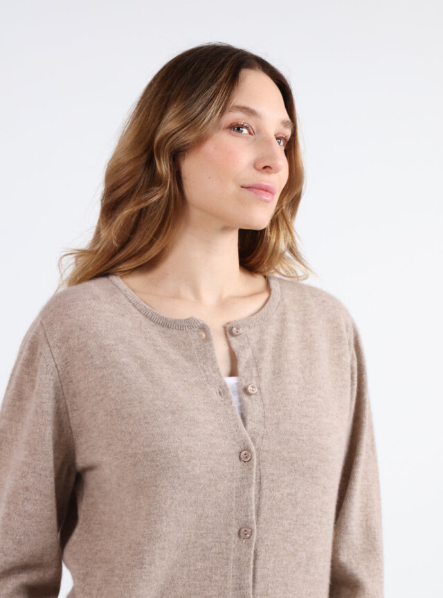 Maison Solfin - Cardigan femme en cachemire beige taupe – 50
