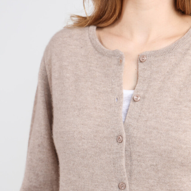 Maison Solfin - Cardigan femme en cachemire beige taupe – 50