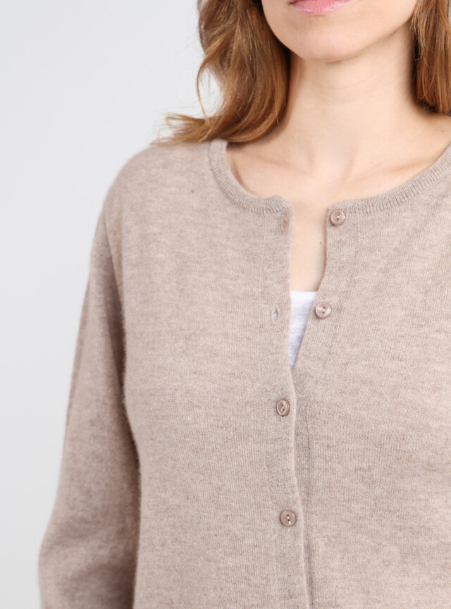 Maison Solfin - Cardigan femme en cachemire beige taupe – 50