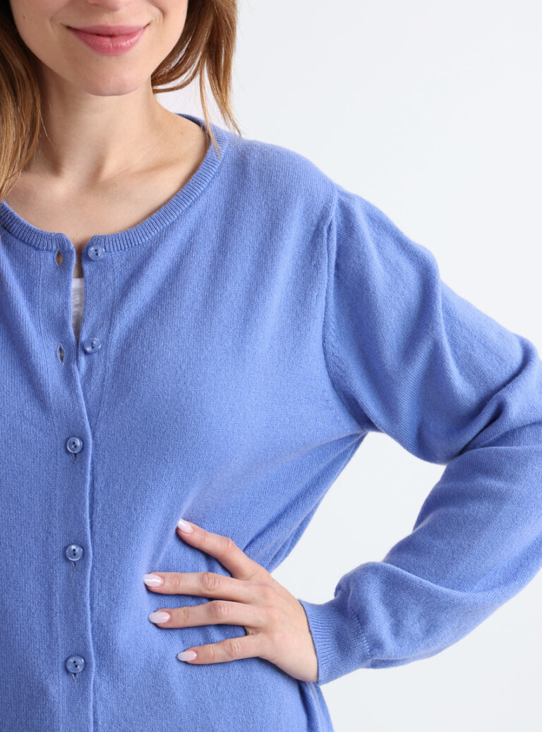 Maison Solfin - Cardigan femme en cachemire bleu – 48