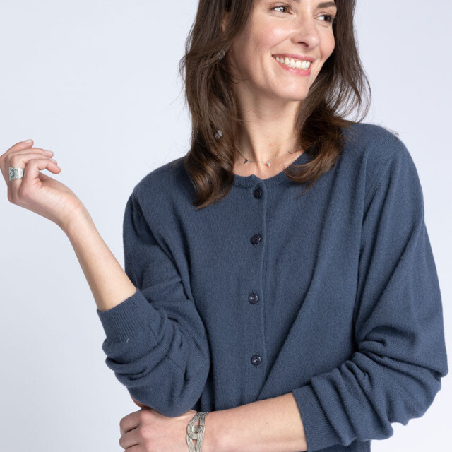 Maison Solfin - Cardigan femme en cachemire gris cendré – 46