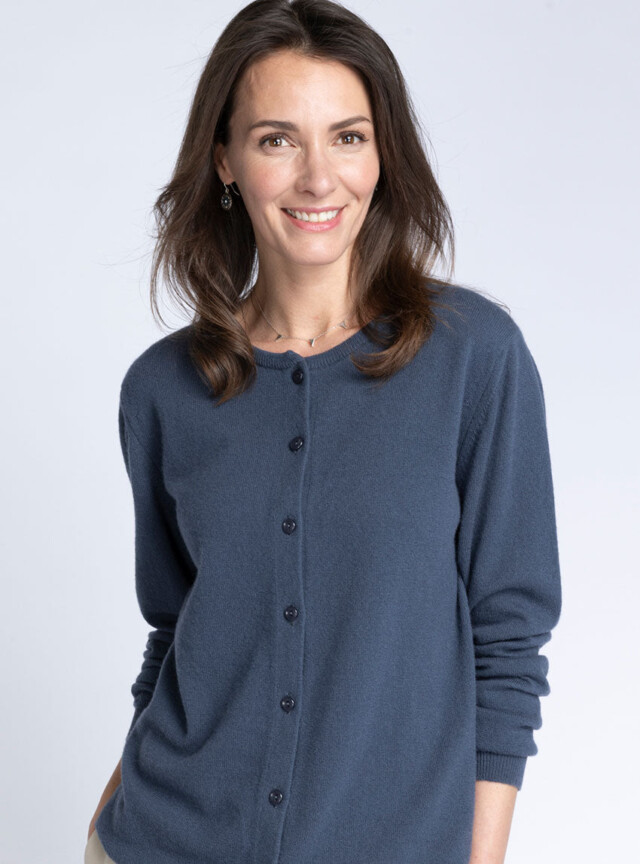 Maison Solfin - Cardigan femme en cachemire gris cendré – 46