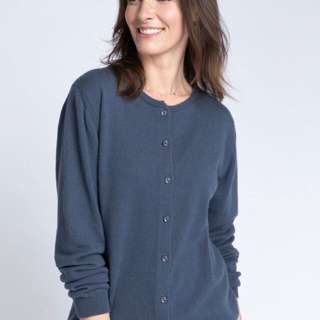 Maison Solfin - Cardigan femme en cachemire gris cendré – 46