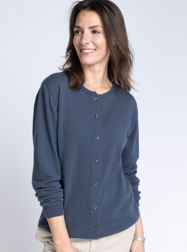 Maison Solfin - Cardigan femme en cachemire gris cendré – 46
