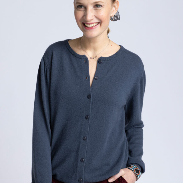 Maison Solfin - Cardigan femme en cachemire gris cendré – 46
