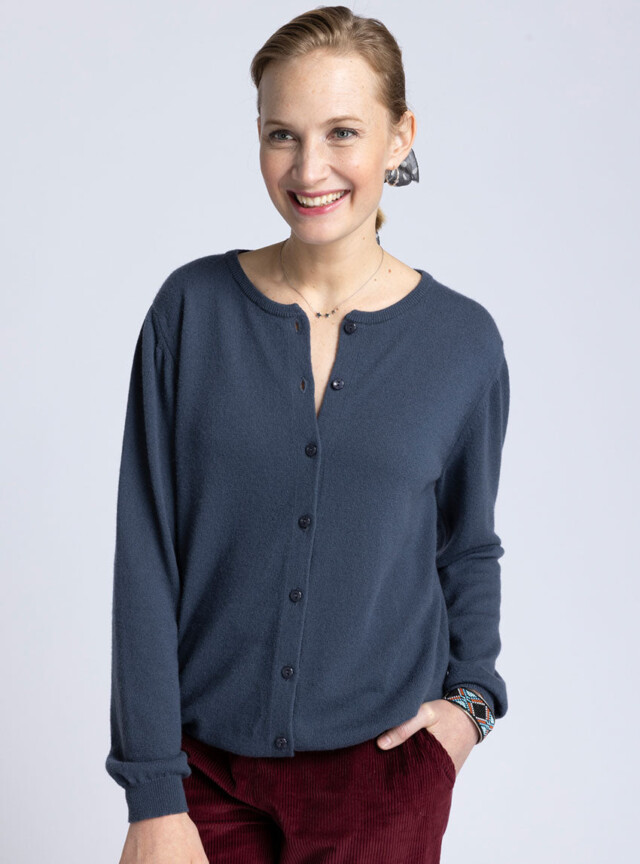 Maison Solfin - Cardigan femme en cachemire gris cendré – 46