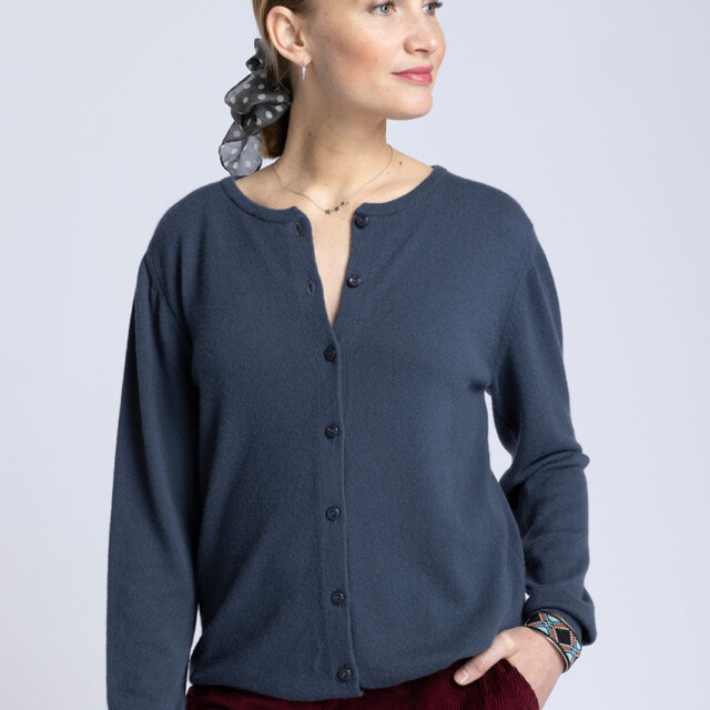 Maison Solfin - Cardigan femme en cachemire gris cendré – 46