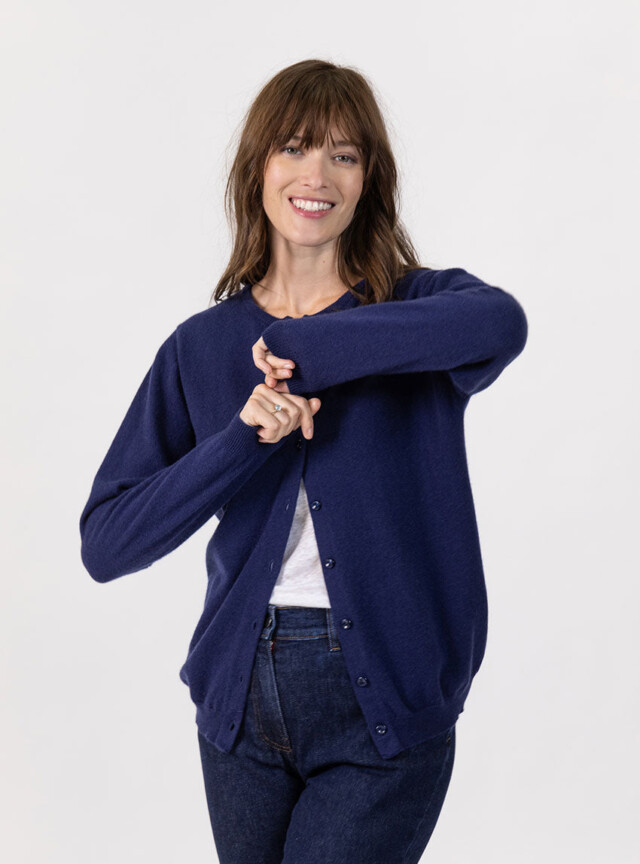 Maison Solfin - Cardigan femme en cachemire marine chic – 48