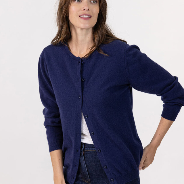 Maison Solfin - Cardigan femme en cachemire marine chic – 48