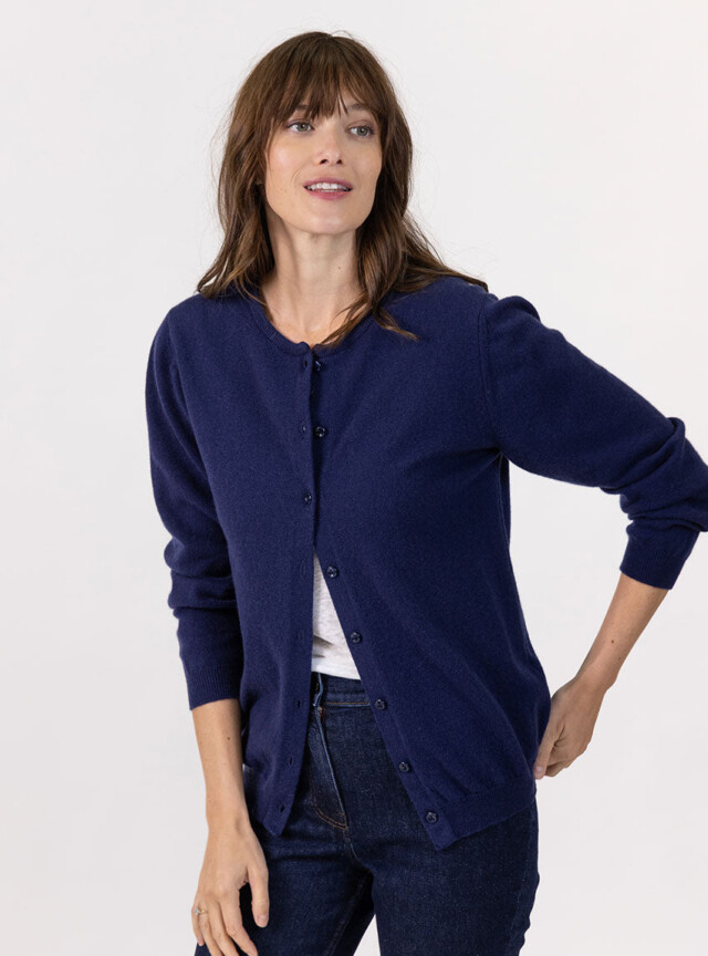 Maison Solfin - Cardigan femme en cachemire marine chic – 48