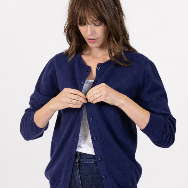 Maison Solfin - Cardigan femme en cachemire marine chic – 48