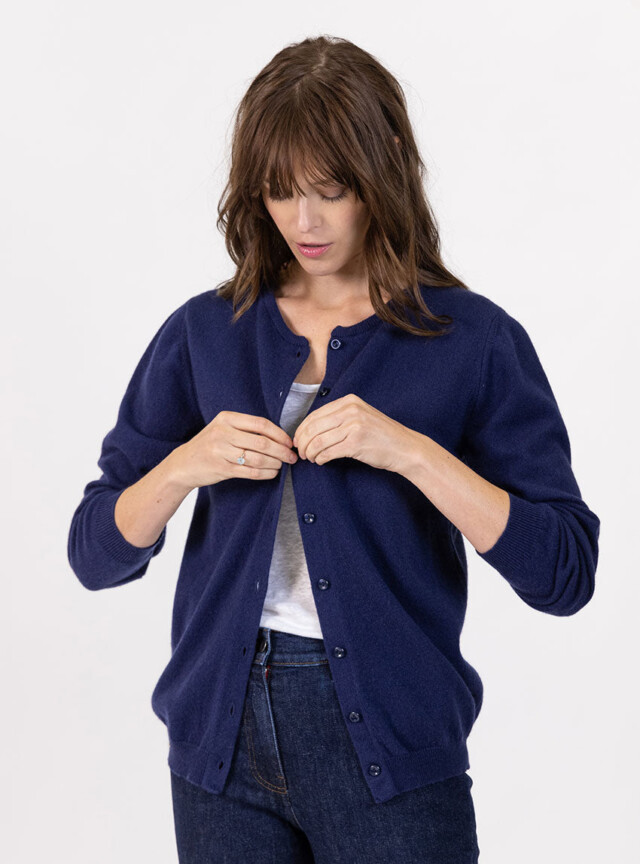 Maison Solfin - Cardigan femme en cachemire marine chic – 48