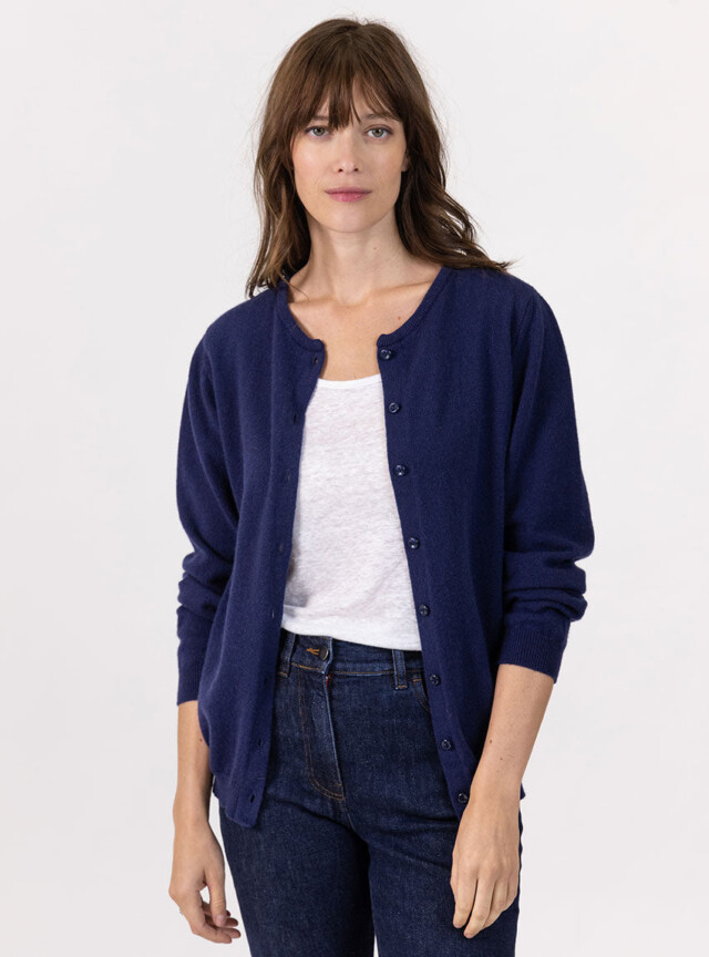 Maison Solfin - Cardigan femme en cachemire marine chic – 48