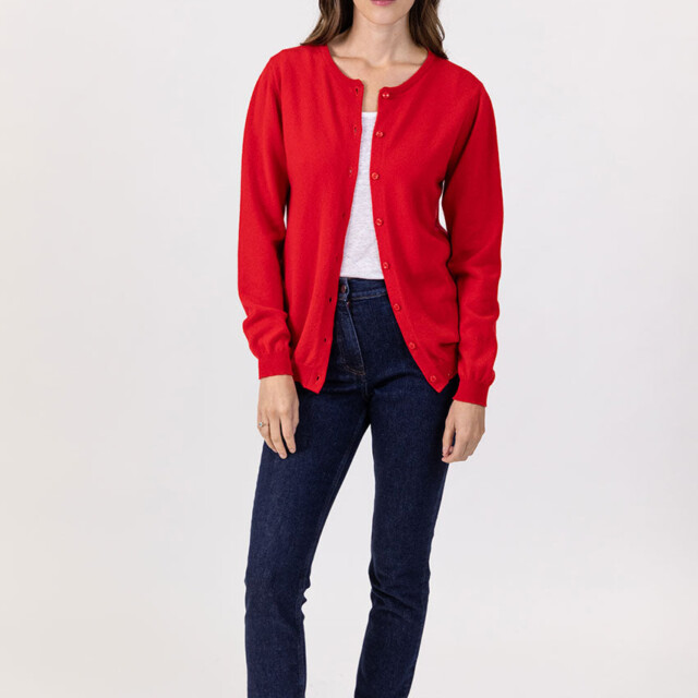 Maison Solfin - Cardigan femme en cachemire rouge – 50