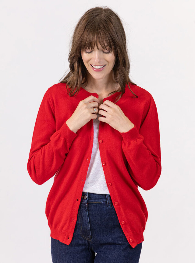 Maison Solfin - Cardigan femme en cachemire rouge – 50