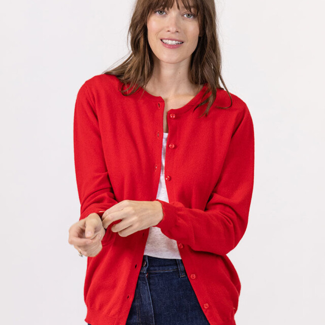 Maison Solfin - Cardigan femme en cachemire rouge – 50