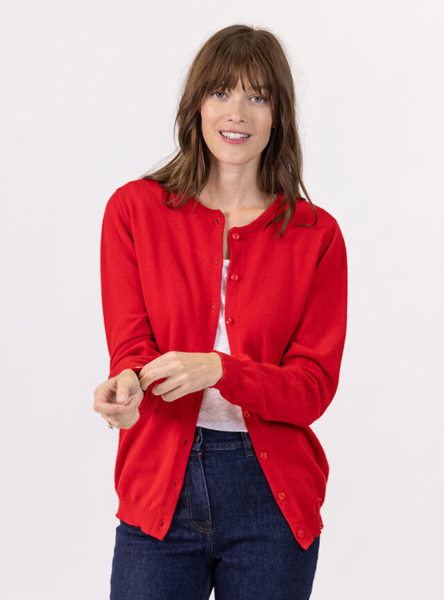 Maison Solfin - Cardigan femme en cachemire rouge – 50