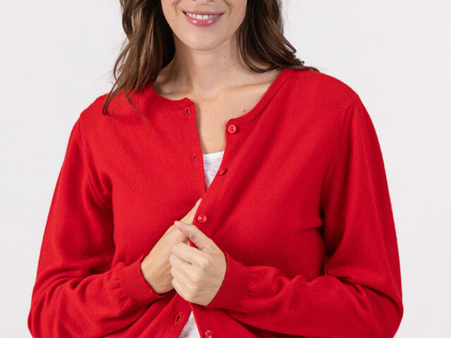5747 rouge cerise 15 Maison Solfin - Cardigan femme en cachemire rouge – 50