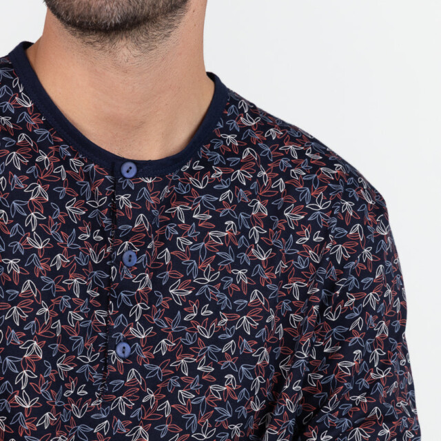 Maison-solfin - Pyjama homme en coton imprimé feuilles rouges – 6