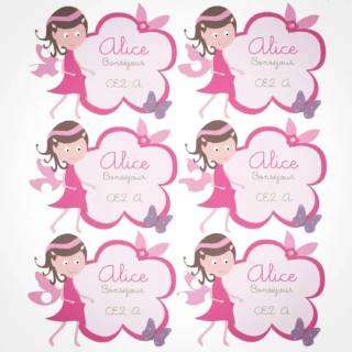 L’Atelier BABY’SPHERE - Etiquettes et décor cahier sur le thème princesse des fleurs
