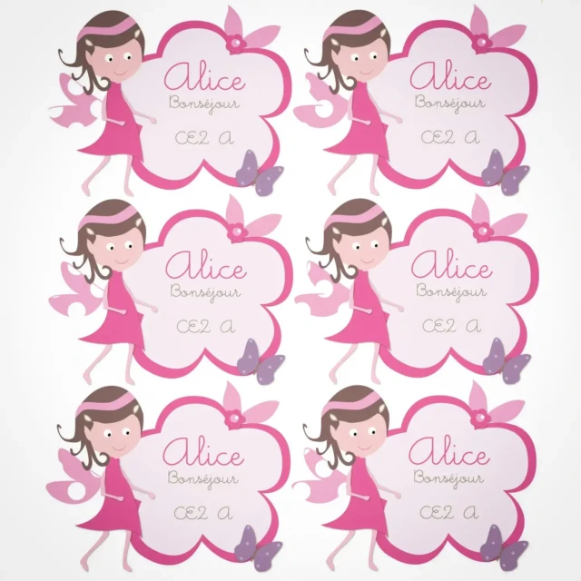 Etiquettes et décor cahier sur le thème princesse des fleurs par la marque L’Atelier BABY’SPHERE L’Atelier BABY’SPHERE - Etiquettes et décor cahier sur le thème princesse des fleurs