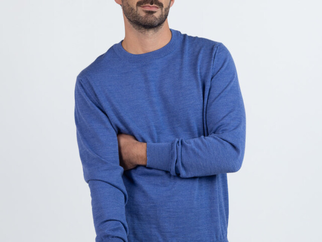 628 bleu elegant 4 Maison Solfin - Pull homme en laine bleu élégant – 6