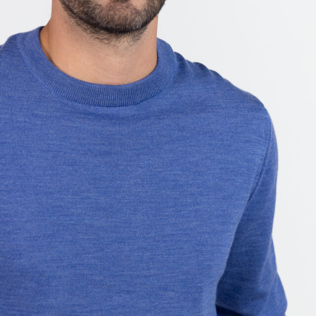 Maison Solfin - Pull homme en laine bleu élégant – 6