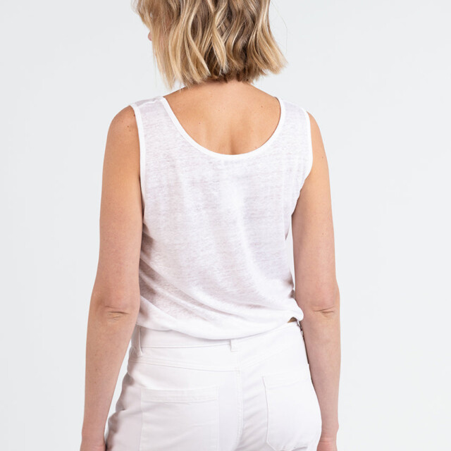 Maison-solfin - Débardeur femme en lin Blanc – 5