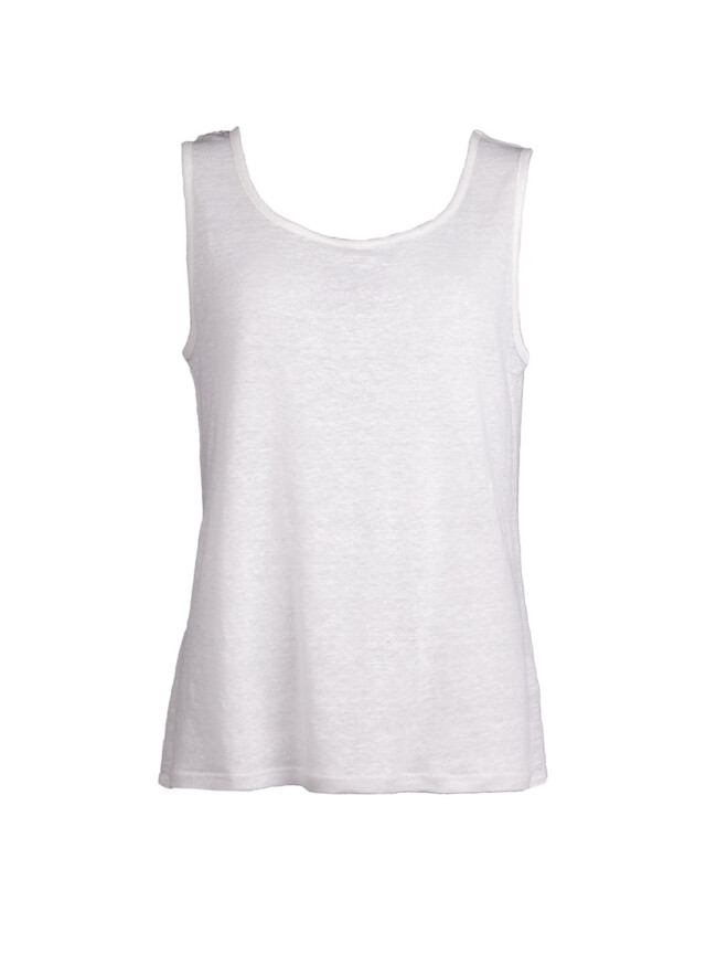 Maison-solfin - Débardeur femme en lin Blanc – 5