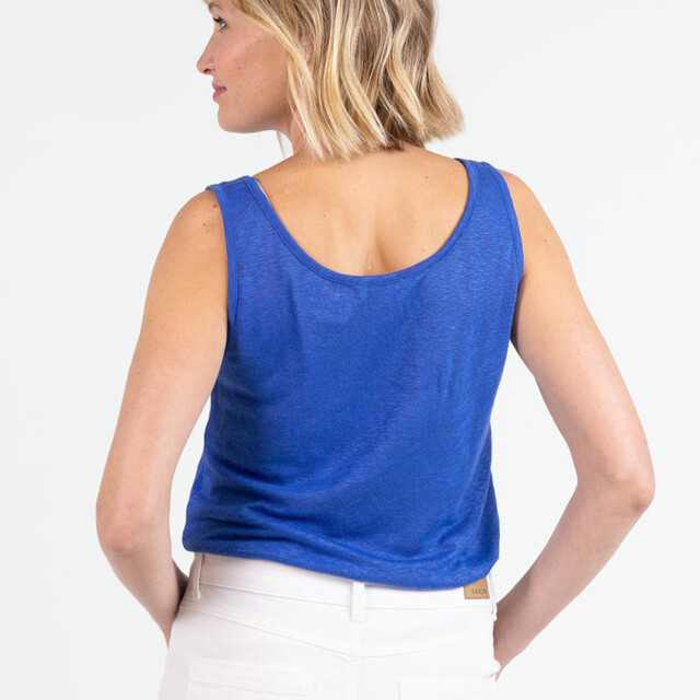 Maison-solfin - Débardeur femme en lin Bleu Indigo – 3
