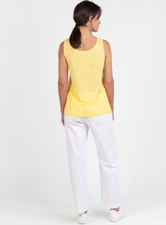 Maison Solfin - Débardeur femme en lin Jaune citron – 5
