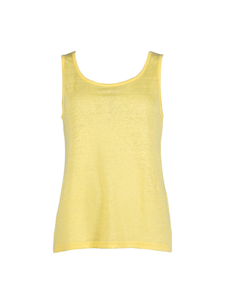 Maison Solfin - Débardeur femme en lin Jaune citron – 5