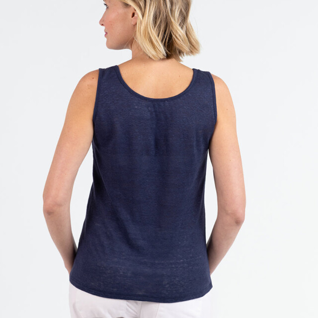 Maison-solfin - Débardeur femme en lin Bleu Marine – 5