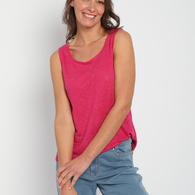 Maison-solfin - Débardeur femme en lin Rose Vif – 4