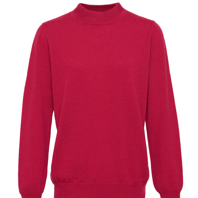 Maison-solfin - Pull col cheminée femme 100% cachemire Rose Framboise – 40