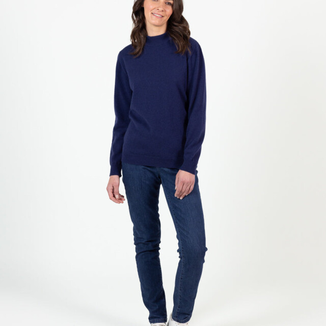 Maison-solfin - Pull col cheminée femme 100% cachemire Marine Chic – 50