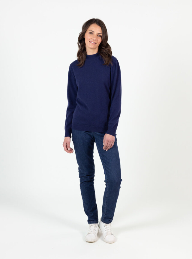 Maison-solfin - Pull col cheminée femme 100% cachemire Marine Chic – 50