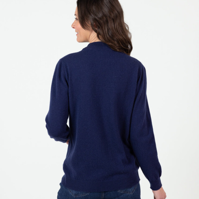 Maison-solfin - Pull col cheminée femme 100% cachemire Marine Chic – 50