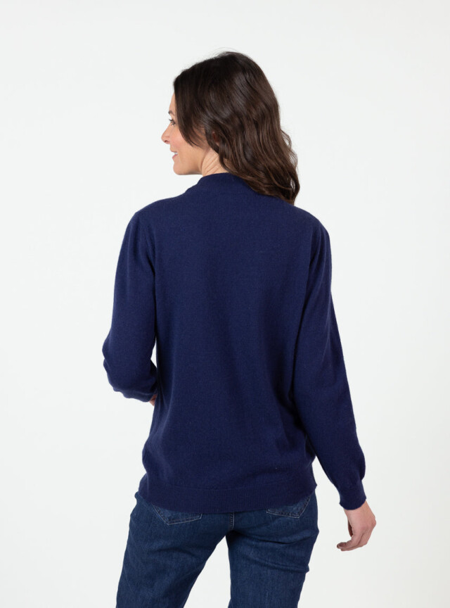 Maison-solfin - Pull col cheminée femme 100% cachemire Marine Chic – 50