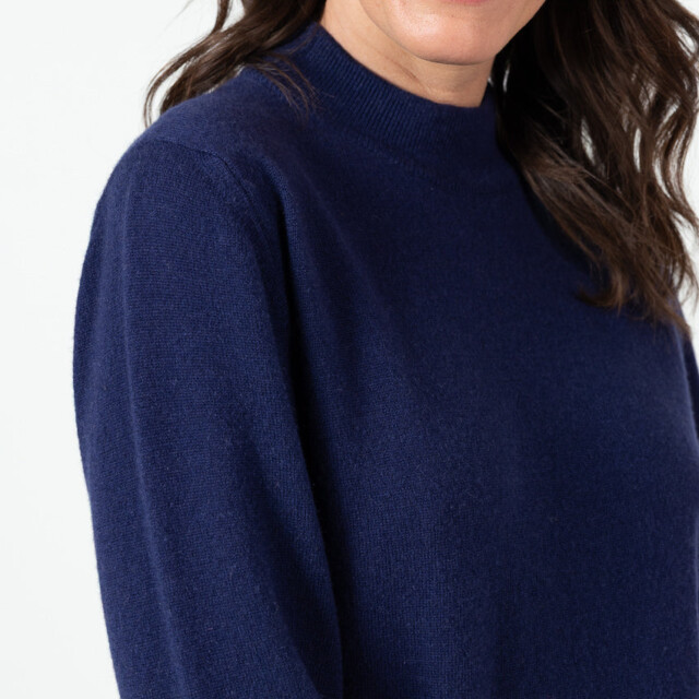 Maison-solfin - Pull col cheminée femme 100% cachemire Marine Chic – 50