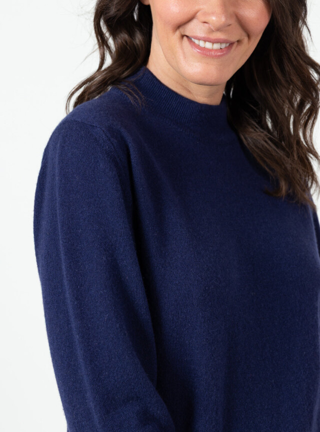 Maison-solfin - Pull col cheminée femme 100% cachemire Marine Chic – 50